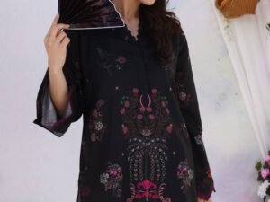 Alternative view of Printed 2pies Pakistani inspired Black