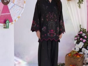 Printed 2pies Pakistani inspired Black